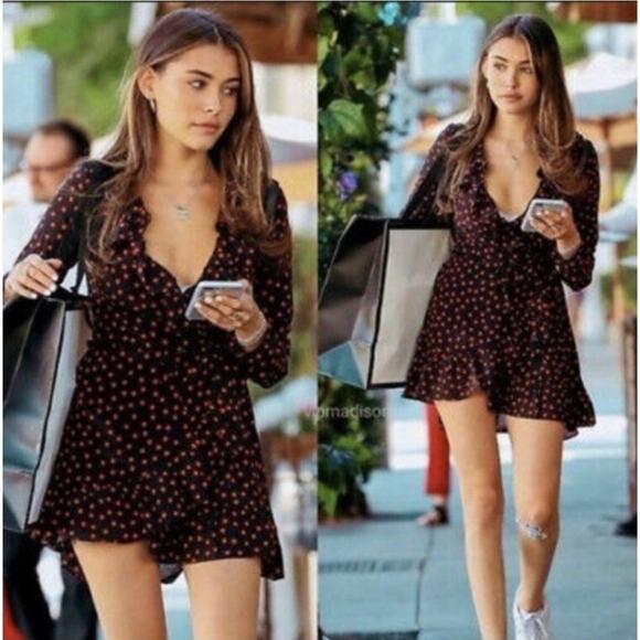 Réalisation Par Silk Italia Alexandra Polka Dot Wrap Dress – Size Small - Picture 1 of 15